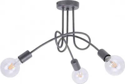 Produktbild von Edison Deckenbeleuchtung Lampen Deckenlampen - Deckenlampe Industrial für Wohnzimmer Schlafzimmer und Esszimmer aus Metall  - Pendelleuchte 3-Flammig - Graphit mit Glitzer