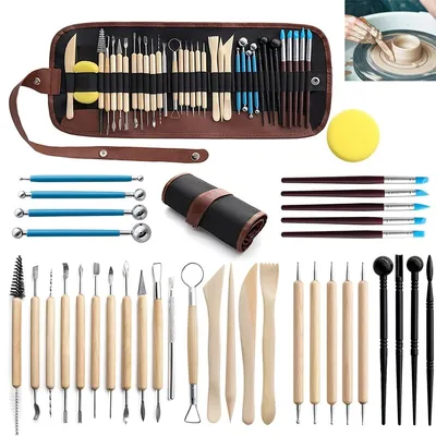 Produktbild von Modellierwerkzeug-Set aus Ton, Doppelseitiges Schnitzset für Polymer & Keramik, ideal für Kinder