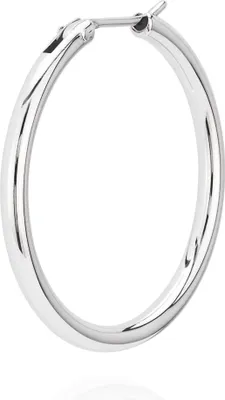 Produktbild von Einzel 36mm klassische Creole 925 Silber zeitlose Klappcreole Herren Ohrring