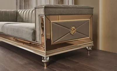 Produktbild von Chesterfield Sofagarnitur Dreisitzer Sitzer Grau Stoff Stoffsofa 2tlg