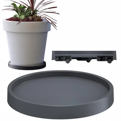 Obrázek produktu pro DTU24 Pojízdný podstavec pod květináč 360° šedý Ø 36,6 cm