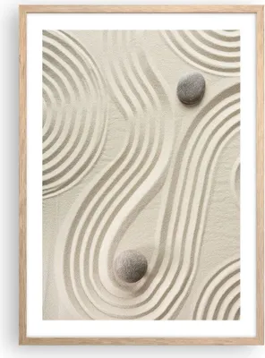Produktbild von Gerahmtes Poster - Rahmen in heller Eiche - Steine Figuren Sand - 50x70 cm - Wand Bild - Wanddeko - Wandbilder - Kunstposter - Wandposter - Bilderrahmen - Bilder - Kunstdruck - P2NPA50x70-5127
