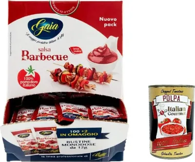 Produktbild von 3x Biffi Barbecue-Sauce BBQ Einzeldosis-Beutel 10 g x 132 Stück Single -Potion + Italian gourmet polpa 400g