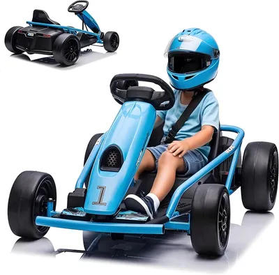 Zdjęcie produktu dla Gokart elektryczny dla dzieci drift na baterię 24V niebieski