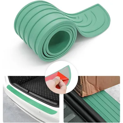 Productafbeelding van Stootbalkbeschermer, rubberen bumperbescherming, achterklepbescherming, dorpelbescherming, krasbestendig, slijtvast, zelfklevend, groen, 101x8.5 cm