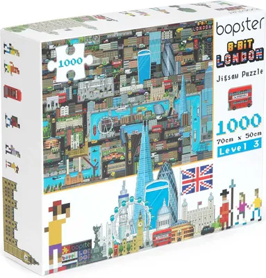 Immagine prodotto di 8-bit Puzzlowanie Londyn Poziom 3 1000 Elementów Retro Jigsaw