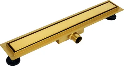 Produktbild von BADLAND Duschrinnen Edelstahl DUPLEX NEXT 90 cm in Gold, Abfluss Befliesbar 2in1 | Komplettset Bodenablauf
