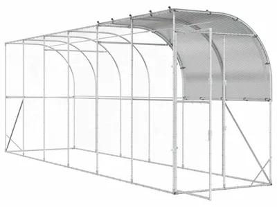 Obrázok produktu pre vidaXL Klietka pre slepice, nástenná, strieborná, 600 x 100 x 215 cm