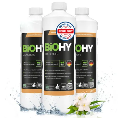 Immagine prodotto di Sapone in crema BiOHY 100% vegan, contenuto: confezione da 3 pezzi