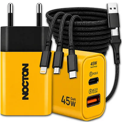 Zdjęcie produktu dla SZYBKA ŁADOWARKA SIECIOWA USB TYPE-C GaN 45W QC 3.0 PD do TELEFONU LAPTOPA
