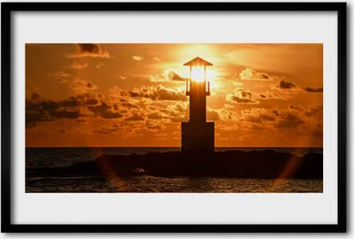 Produktbild von Bild 60x40 MDF-Rahmen Wandkunst Leuchtturm Architektur