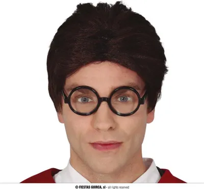 Zdjęcie produktu dla Peruka Czarna Magika Czarodzieja Krótka Harry