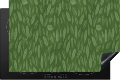 Produktbild von KitchenYeah© Herdabdeckplatte Muster - Blätter - Grün , 81x52cm, Küche Deko, Glaskeramikkochfeld Herdabdeckung, Abdeckplatte fùr Kochfeld