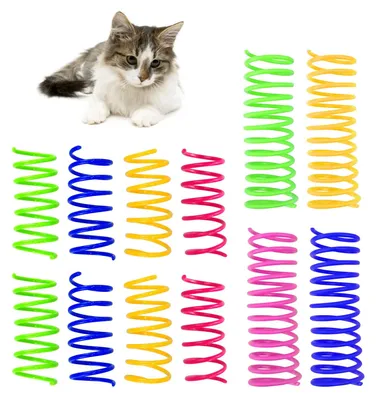 Katzenspielzeug mit Federn, 12 Stück, bunt, für Wohnungskatzen