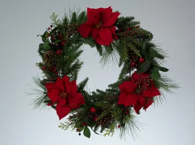Produktbild von Türkranz Adventskranz Weihnachts Deko Kranz Tischkranz Zapfen Beeren Stern