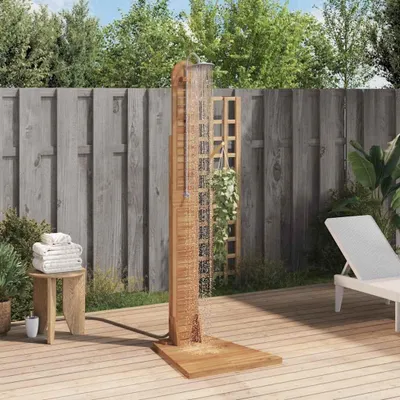 Produktbild von vidaXL Gartendusche Massivholz Teak 70x75x204 cm