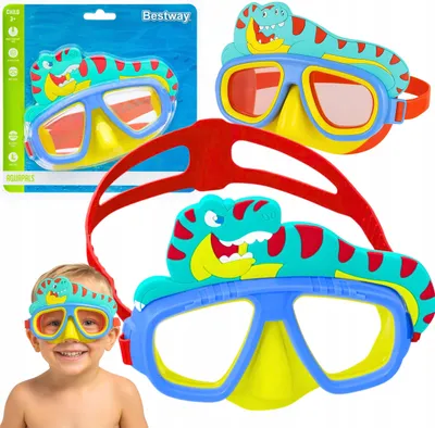 Immagine prodotto di Bestway maschera subacquea per dinosauri, occhialini da nuoto per bambini
