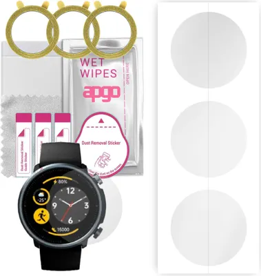 Produktbild von apgo 3 Stück Schutzfolie, klar, kompatibel mit Mibro Watch A1 Smartwatch, Hydrogel Displayschutzfolie mit Positionierhilfe, Displayfolie, robust und kratzfest