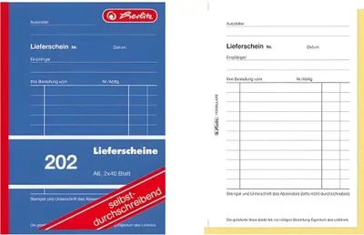 Immagine prodotto di libro dei moduli herlitz "Bolla di consegna/ricevimento 204", DIN A5