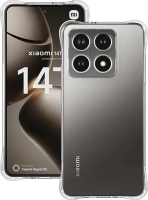 A transparent phone case is shown on a Xiaomi 14T smartphone.