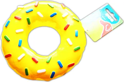 Produktbild von HUNDE-SPIELZEUG-DONUT Geräusch Ø15cm Hundespielzeug Kauspielzeug Hund Quitsch Dog Toys (Gelb)
