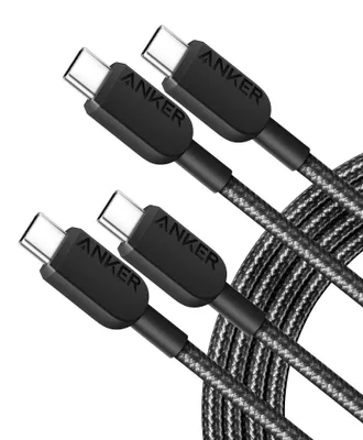 Immagine prodotto di Cavo USB-C a USB-C Anker da 60W, compatibile con PD 3.0 [2 pezzi, lunghezza 1,8m] – Dimensioni: 1,8m + 1,8m