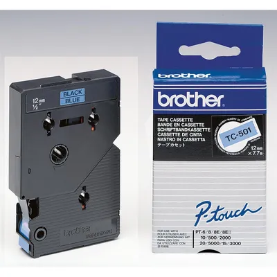 Produktbild von Brother - Schwarz, Blau - Rolle (1,2 cm x 7,7 m) 1 Stck. Druckerband - für P-Touch PT-15, PT-20, PT-2000, PT-3000, PT-500, PT-5000, PT-6, PT-8, PT-8E