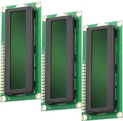 Obrázek produktu pro AZ-Dodávky Displeje HD44780 1602 LCD modul displej 2x16 znaků (se zeleným pozadím) kompatibilní s Arduino a Raspberry Pi, 3x displej