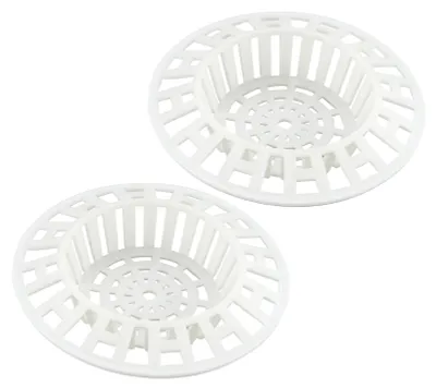 Abflusssieb aus Kunststoff, 2 Stück, weiß, Ø 6,8 cm, für Küche & Bad