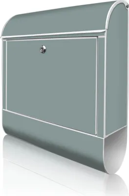 Produktbild von banjado Design Briefkasten Stahl weiß mit Zeitungsfach pulverbeschichtet "Grau" 38x46x12,5cm & 2 Schlüssel - Postkasten A4 Einwurf inkl. Montagematerial [BK 0028]