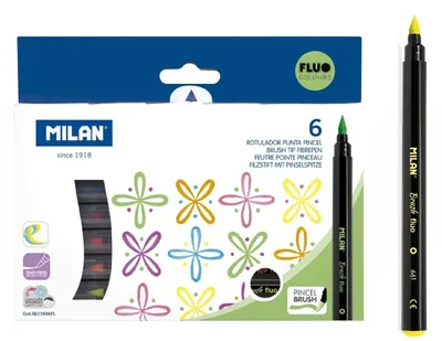 Productafbeelding van Flamastry Milan, penseelstiften, fluorescerend, 6 kleuren