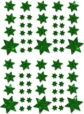 Produktbild von Oblique Unique 68 Sterne Sticker Aufkleber Glitzernd Funkelnd Weihnachtsdeko Weihnachtssterne - dunkelgrün