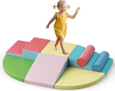 Produktbild von Kleinkind Kletterblöcke - Indoor-Spielplatz Set - 8-teilig - Weicher Latexschaum - Für Kinder unter 3 Jahren - Mehrfarbig