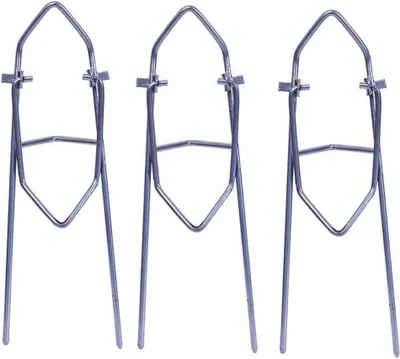 Immagine prodotto di set di 3 portacanne da pesca a terra | portacanne in metallo - portacanne [24 cm x 6,5 cm] - poggiacanne con punta a U a terra | robusto supporto per varie canne da pesca | accessori per pescatori - poggiacanne