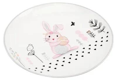Produktbild von Keramikteller mit Hasenmuster 20 cm für Snacks und Vorspeisen