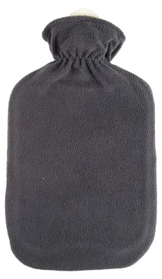 Produktbild von 2 L Wärmflasche mit Konturbezug aus Fleece, Wärmeflasche, Wärmetherapie, grau
