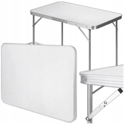Produktbild von KRUMAD Campingtisch Klappbar 70x60 cm Höhenverstellbar Aluminium mit Tragegriff Wetterfest für Outdoor Camping