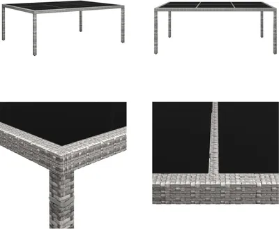 Produktbild von vidaXL Garten Esstisch Grau 200x150x74 cm Poly Rattan - Gartentisch - Gartentische - Outdoor-Tisch - Outdoor-Tische