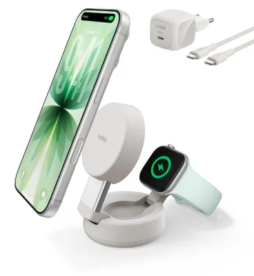 Produktbild von Belkin UltraCharge Pro, Drinnen, AC, Kabelloses Aufladen, 1,5 m, Weiß