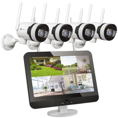 Produktbild von LUVISION Dual WLAN PTZ Überwachungssystem mit Monitor 5MP, Mikrofon, Sirene, Nachtsicht, KI Bewegungsverfolgung