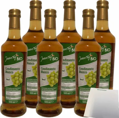 Produktbild von Jeden Tag Condimento Bianco Essig weiß 6er Pack (6x500m Flasche) + usy Block