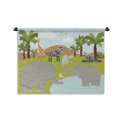 Produktbild von MuchoWow® Wandteppich Wandbehang Minimalismus - Tiere - Dschungel - Jungen - Mädchen - Baby - Kinder 150x112 cm Tapisserie Dekoration Wandtuch - Wanddecke - Wandteppiche