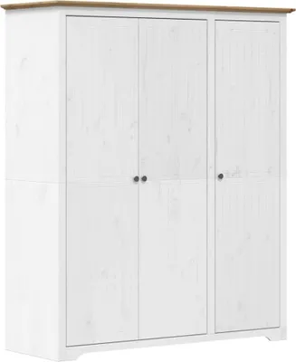 Obrázek produktu pro vidaXL Šatní skříň BODO Bílá a hnědá 146x53,5x173 cm borovice