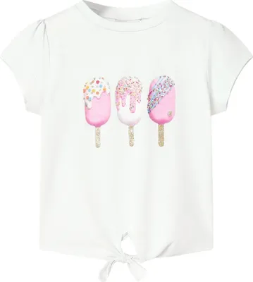 Produktbild von Kinder-T-Shirt Ecru Gr. 104 mit Eiscreme-Aufdruck