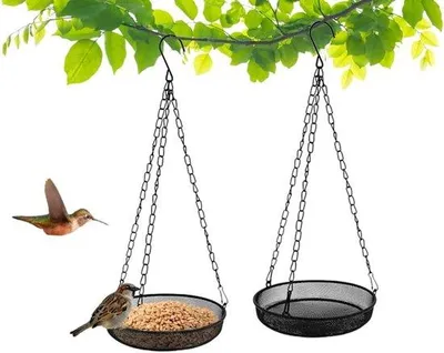 Produktbild von Famanu Vogelhaus Hängend - Futterstation für wilde Vögel mit Eisenkette und Haken