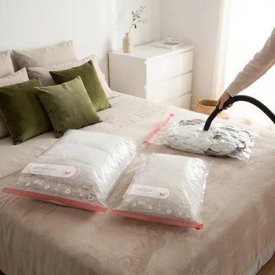 Produktbild von KOMPAKTOR 3er-Set Aspispace-Kompressionsbeutel 2 Größen M und L transparent