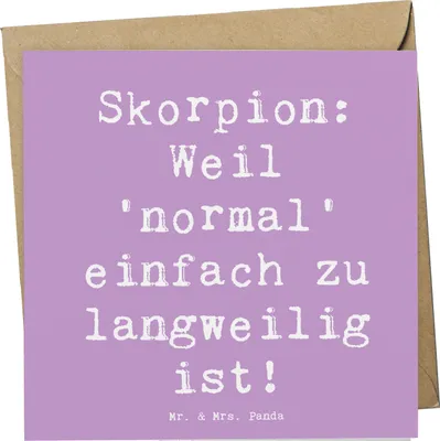 Produktbild von Mr. & Mrs. Panda Glückwunschkarte Spruch Skorpion Unikat - Lavendeltraum - Geschenk, Horoskop, Geschenke Sternzeichen, Leidenschaft, anlasskarte, faltkarte, Astrologie