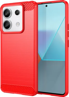 Produktbild von Hülle für Xiaomi Redmi Note 13 Pro Carbon-Faser Weich TPU Silikon Stoßfest Handyhülle Rot