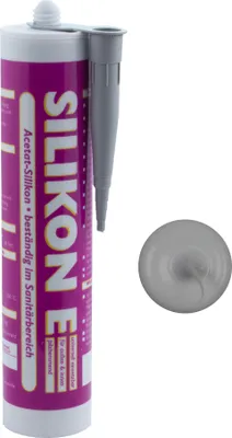 Produktbild von ARLI SET: 1x Silikon 310ml grau Universal Sanitär Bad Dusche Küche Fuge Küche Fenster innen außen Acetat Basis - 1 Kartusche