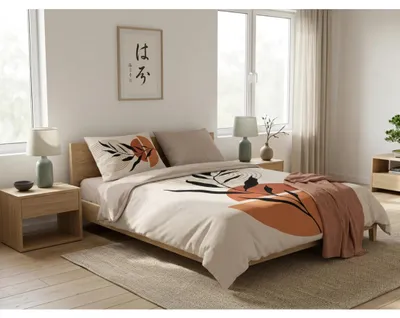 Productafbeelding van Modern beddengoed in 3D, 140x200 cm, 70x90 cm, motief: zonsopgang